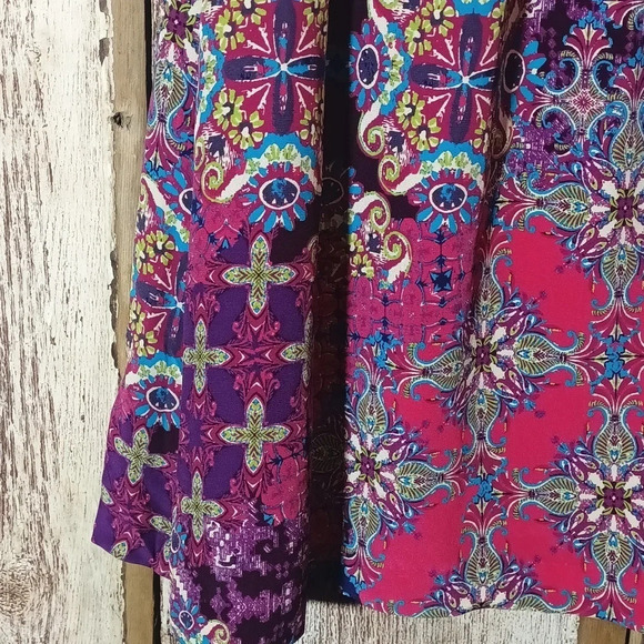 Garnet Hill Y2K Tyler dress 100% silk exterior Lined multi color side zip  2 - Picture 7 of 12